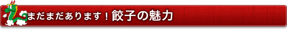 まだまだあります!餃子の魅力